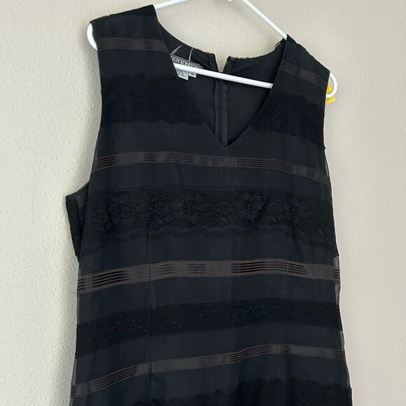 Vintage Maggy London striped silk sheath lace Whimsigoth goth Gothic emo Y2K 14 - Picture 6 of 13